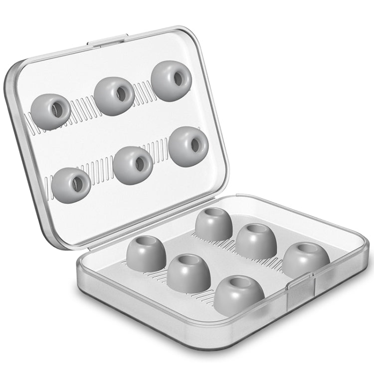 12 PCS Tappi per le orecchie in memory foam sostituibili per auricolari wireless per AirPods Pro, con scatola di immagazzinaggio, Memory Foam Black, Memory Foam Grey