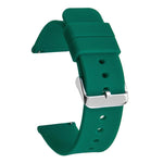 Cinturino per orologio impermeabile in silicone tinta unita con fibbia ad ardiglione in acciaio inossidabile color argento., 10mm, 12mm