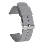 Cinturino per orologio impermeabile in silicone tinta unita con fibbia ad ardiglione in acciaio inossidabile color argento., 10mm, 12mm