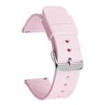 Cinturino per orologio impermeabile in silicone tinta unita con fibbia ad ardiglione in acciaio inossidabile color argento., 14mm, 15mm
