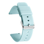Cinturino per orologio impermeabile in silicone tinta unita con fibbia ad ardiglione in acciaio inossidabile color argento., 14mm, 15mm