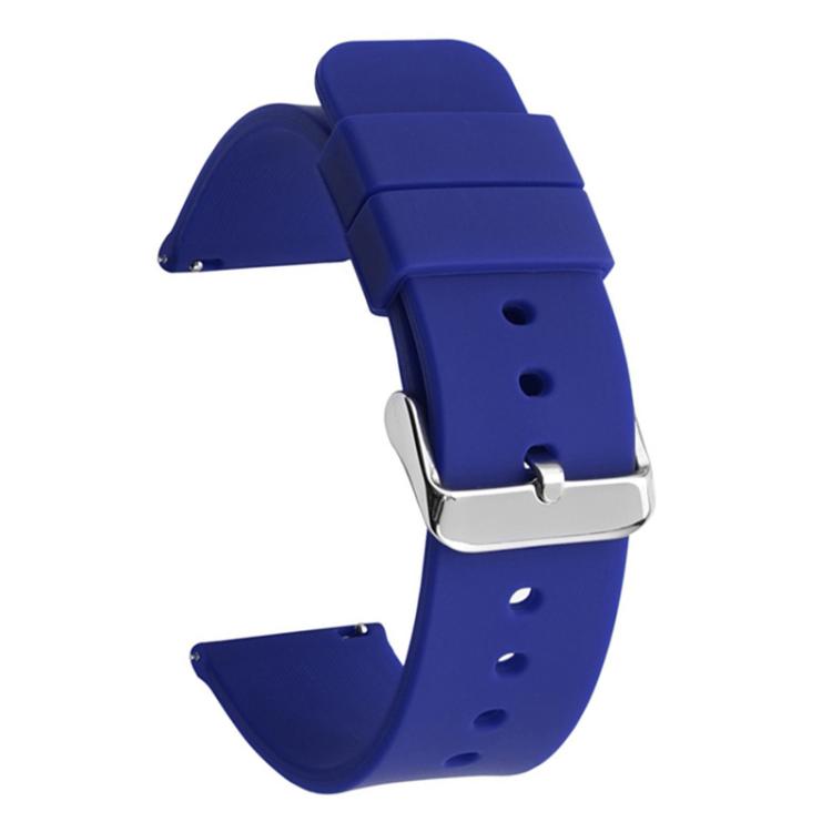 Cinturino per orologio impermeabile in silicone tinta unita con fibbia ad ardiglione in acciaio inossidabile color argento., 16mm