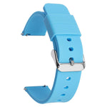 Cinturino per orologio impermeabile in silicone tinta unita con fibbia ad ardiglione in acciaio inossidabile color argento., 19mm