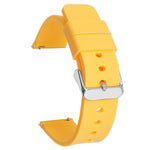 Cinturino per orologio impermeabile in silicone tinta unita con fibbia ad ardiglione in acciaio inossidabile color argento., 22mm