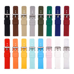Cinturino per orologio impermeabile in silicone tinta unita con fibbia ad ardiglione in acciaio inossidabile color argento., 18mm