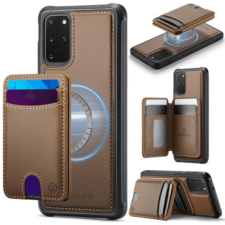Custodia per telefono in pelle JEEHOOD J10 con porta carte a ribalta, MagSafe Split RFID., For Samsung Galaxy S22 5G, For Samsung Galaxy S21 FE 5G, For Samsung Galaxy S20 Ultra 5G, For Samsung Galaxy S20+ 5G