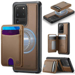Custodia per telefono in pelle JEEHOOD J10 con porta carte a ribalta, MagSafe Split RFID., For Samsung Galaxy S22 5G, For Samsung Galaxy S21 FE 5G, For Samsung Galaxy S20 Ultra 5G, For Samsung Galaxy S20+ 5G