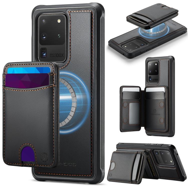 Custodia per telefono in pelle JEEHOOD J10 con porta carte a ribalta, MagSafe Split RFID., For Samsung Galaxy S22 5G, For Samsung Galaxy S21 FE 5G, For Samsung Galaxy S20 Ultra 5G, For Samsung Galaxy S20+ 5G