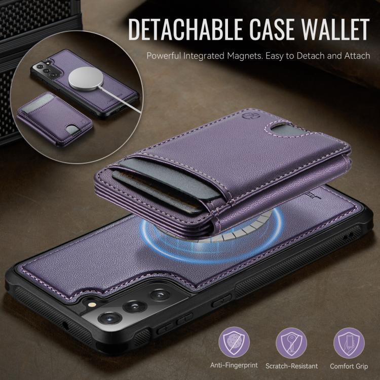 Custodia per telefono in pelle JEEHOOD J10 con porta carte a ribalta, MagSafe Split RFID., For Samsung Galaxy S22 5G, For Samsung Galaxy S21 FE 5G, For Samsung Galaxy S20 Ultra 5G, For Samsung Galaxy S20+ 5G