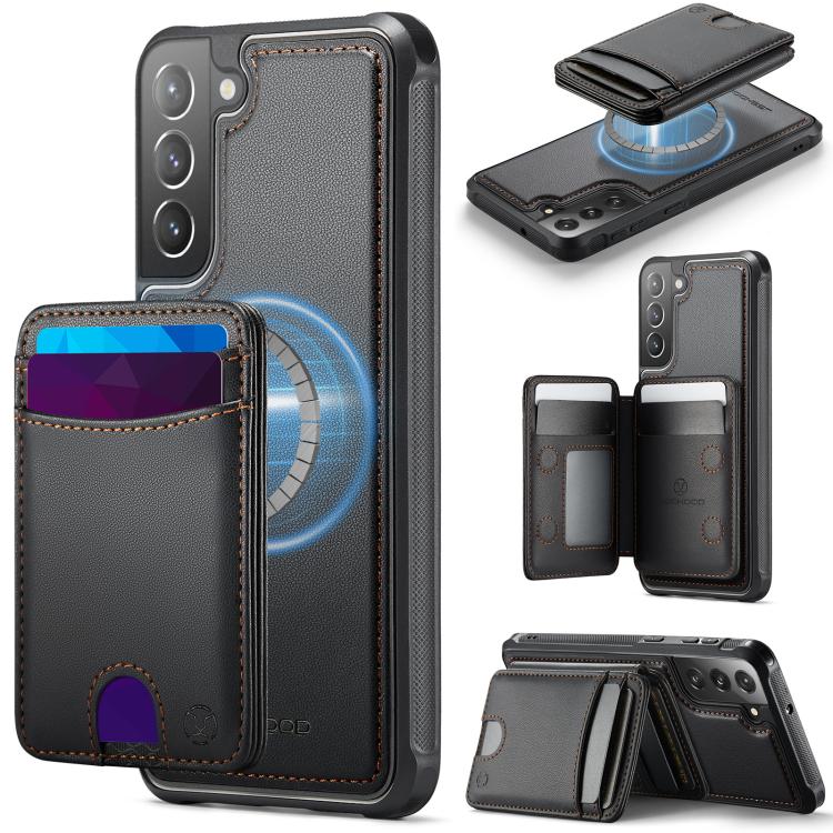 Custodia per telefono in pelle JEEHOOD J10 con porta carte a ribalta, MagSafe Split RFID., For Samsung Galaxy S22 5G, For Samsung Galaxy S21 FE 5G, For Samsung Galaxy S20 Ultra 5G, For Samsung Galaxy S20+ 5G