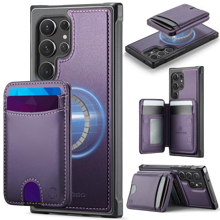 Custodia per telefono in pelle JEEHOOD J10 con porta carte a ribalta, MagSafe Split RFID., For Samsung Galaxy S23 5G, For Samsung Galaxy S20 FE, For Samsung Galaxy S22 Ultra 5G, For Samsung Galaxy S22+ 5G