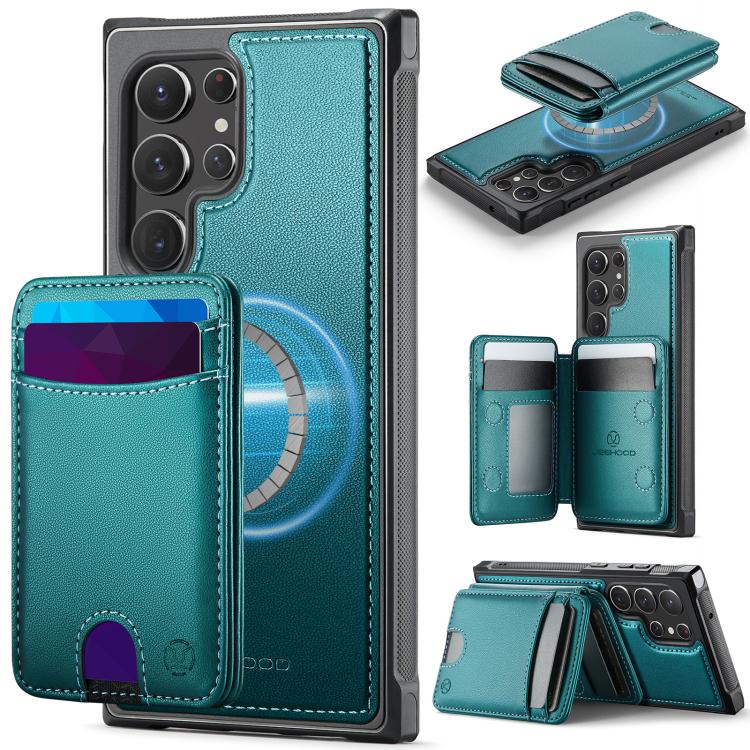 Custodia per telefono in pelle JEEHOOD J10 con porta carte a ribalta, MagSafe Split RFID., For Samsung Galaxy S23 5G, For Samsung Galaxy S20 FE, For Samsung Galaxy S22 Ultra 5G, For Samsung Galaxy S22+ 5G
