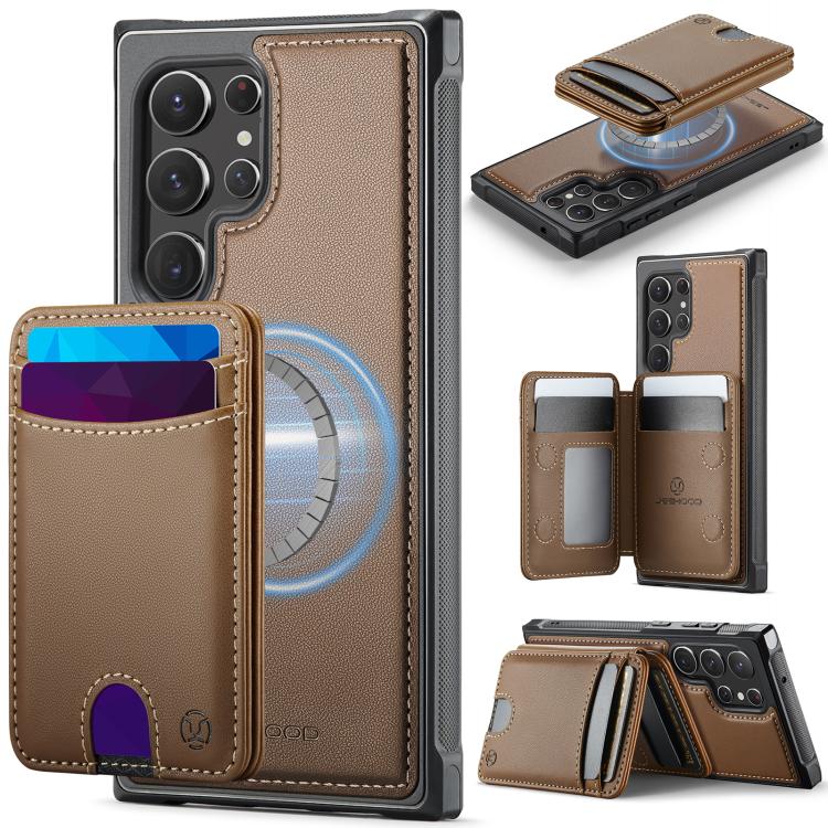 Custodia per telefono in pelle JEEHOOD J10 con porta carte a ribalta, MagSafe Split RFID., For Samsung Galaxy S23 5G, For Samsung Galaxy S20 FE, For Samsung Galaxy S22 Ultra 5G, For Samsung Galaxy S22+ 5G