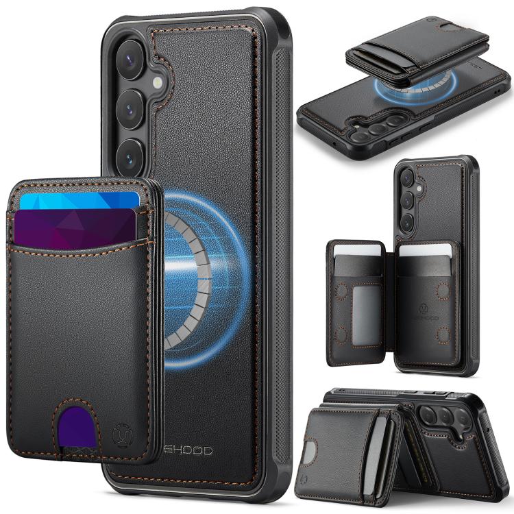Custodia per telefono in pelle JEEHOOD J10 con porta carte a ribalta, MagSafe Split RFID., For Samsung Galaxy S24 5G, For Samsung Galaxy S23 FE 5G, For Samsung Galaxy S23 Ultra 5G, For Samsung Galaxy S23+ 5G