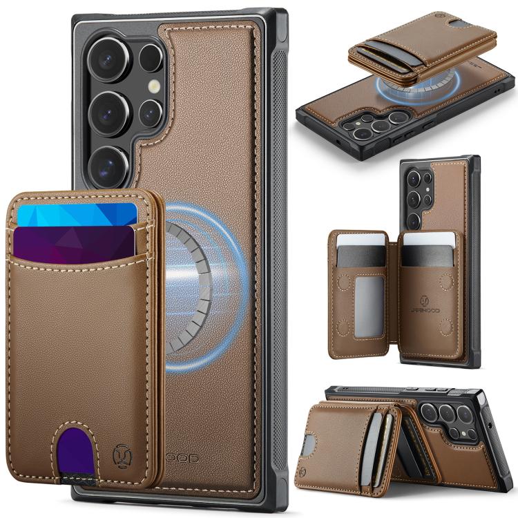 Custodia per telefono in pelle JEEHOOD J10 con porta carte a ribalta, MagSafe Split RFID., For Samsung Galaxy S24 5G, For Samsung Galaxy S23 FE 5G, For Samsung Galaxy S23 Ultra 5G, For Samsung Galaxy S23+ 5G