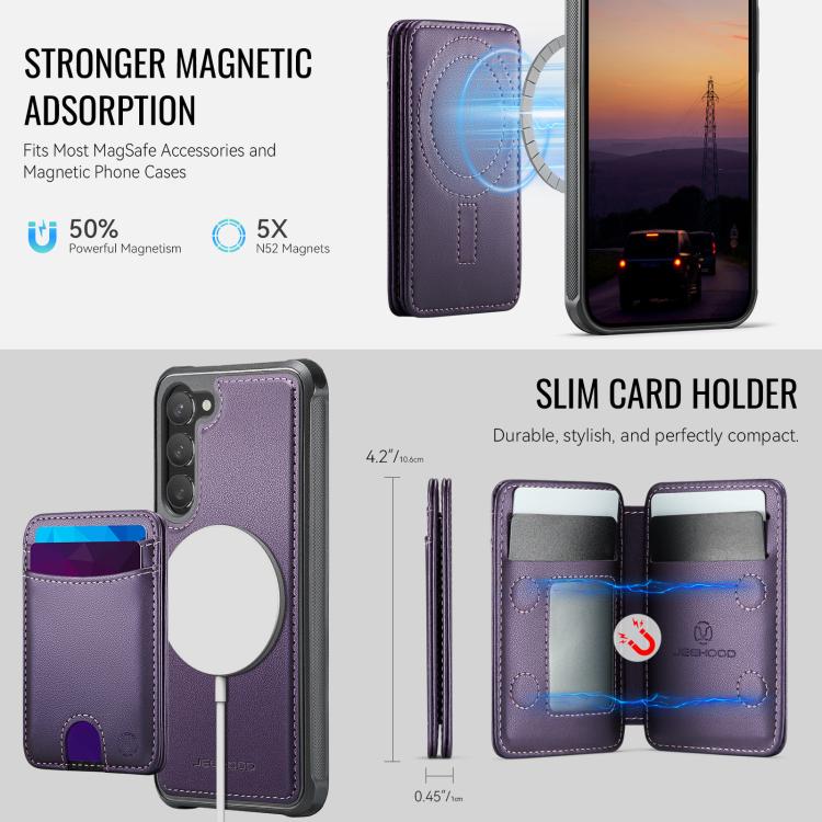 Custodia per telefono in pelle JEEHOOD J10 con porta carte a ribalta, MagSafe Split RFID., For Samsung Galaxy S23 5G, For Samsung Galaxy S20 FE, For Samsung Galaxy S22 Ultra 5G, For Samsung Galaxy S22+ 5G