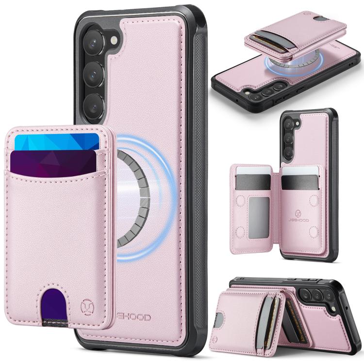 Custodia per telefono in pelle JEEHOOD J10 con porta carte a ribalta, MagSafe Split RFID., For Samsung Galaxy S24 5G, For Samsung Galaxy S23 FE 5G, For Samsung Galaxy S23 Ultra 5G, For Samsung Galaxy S23+ 5G