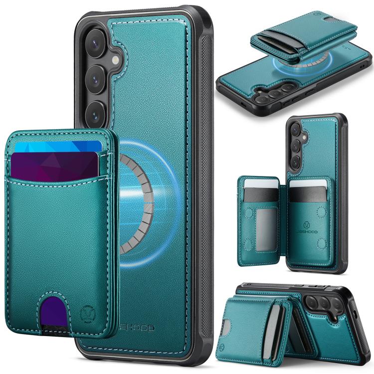 Custodia per telefono in pelle JEEHOOD J10 con porta carte a ribalta, MagSafe Split RFID., For Galaxy S25 FE 5G, For Samsung Galaxy S25 Edge 5G, For Samsung Galaxy S25 5G, For Samsung Galaxy S25+ 5G