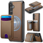 Custodia per telefono in pelle JEEHOOD J10 con porta carte a ribalta, MagSafe Split RFID., For Galaxy S25 FE 5G, For Samsung Galaxy S25 Edge 5G, For Samsung Galaxy S25 5G, For Samsung Galaxy S25+ 5G