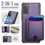 Custodia per telefono in pelle JEEHOOD J10 con porta carte a ribalta, MagSafe Split RFID., For Samsung Galaxy S20