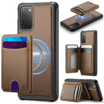 Custodia per telefono in pelle JEEHOOD J10 con porta carte a ribalta, MagSafe Split RFID., For Samsung Galaxy S20