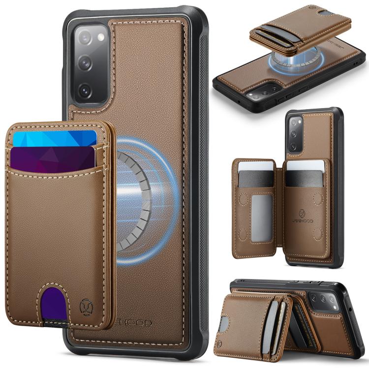 Custodia per telefono in pelle JEEHOOD J10 con porta carte a ribalta, MagSafe Split RFID., For Samsung Galaxy S23 5G, For Samsung Galaxy S20 FE, For Samsung Galaxy S22 Ultra 5G, For Samsung Galaxy S22+ 5G