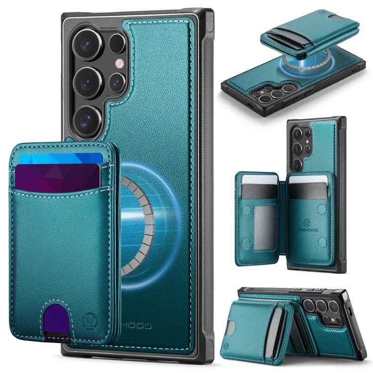 Custodia per telefono in pelle JEEHOOD J10 con porta carte a ribalta, MagSafe Split RFID., For Galaxy S26 FE 5G, For Samsung Galaxy S26+ 5G, For Samsung Galaxy S26 Ultra 5G, For Samsung Galaxy S26 5G