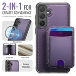 Custodia per telefono in pelle JEEHOOD J10 con porta carte a ribalta, MagSafe Split RFID., For Galaxy S26 FE 5G, For Samsung Galaxy S26+ 5G, For Samsung Galaxy S26 Ultra 5G, For Samsung Galaxy S26 5G