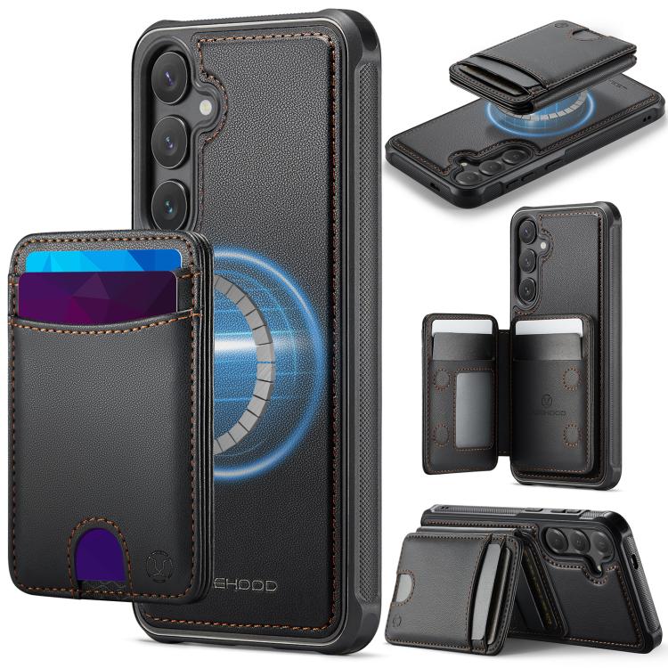 Custodia per telefono in pelle JEEHOOD J10 con porta carte a ribalta, MagSafe Split RFID., For Galaxy S25 FE 5G, For Samsung Galaxy S25 Edge 5G, For Samsung Galaxy S25 5G, For Samsung Galaxy S25+ 5G