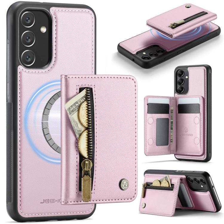 JEEHOOD J12 Esclusiva custodia per telefono con cerniera, protezione RFID e MagSafe, porta carte., For Samsung Galaxy A23 4G / 5G, For Samsung Galaxy A34 5G, For Samsung Galaxy A54 5G, For Samsung Galaxy A13 4G / 5G / A04s