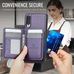 JEEHOOD J12 Esclusiva custodia per telefono con cerniera, protezione RFID e MagSafe, porta carte., For Samsung Galaxy A50