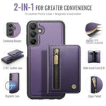 JEEHOOD J12 Esclusiva custodia per telefono con cerniera, protezione RFID e MagSafe, porta carte., For Samsung Galaxy A16 5G / 4G, For Samsung Galaxy A15 4G / 5G, For Samsung Galaxy A55 5G, For Samsung Galaxy A35 5G