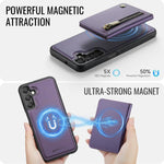 JEEHOOD J12 Esclusiva custodia per telefono con cerniera, protezione RFID e MagSafe, porta carte., For Samsung Galaxy A16 5G / 4G, For Samsung Galaxy A15 4G / 5G, For Samsung Galaxy A55 5G, For Samsung Galaxy A35 5G