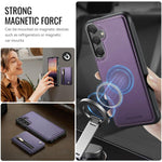 JEEHOOD J12 Esclusiva custodia per telefono con cerniera, protezione RFID e MagSafe, porta carte., For Samsung Galaxy A16 5G / 4G, For Samsung Galaxy A15 4G / 5G, For Samsung Galaxy A55 5G, For Samsung Galaxy A35 5G