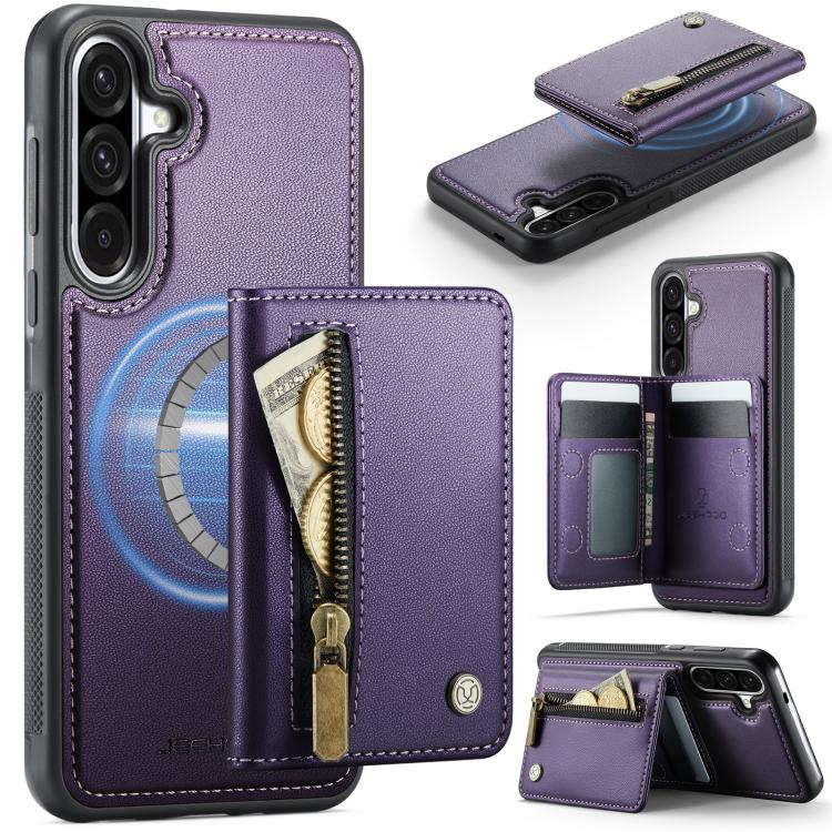 JEEHOOD J12 Esclusiva custodia per telefono con cerniera, protezione RFID e MagSafe, porta carte., For Samsung Galaxy A57 5G, For Galaxy A27 5G, For Samsung Galaxy A56 5G, For Samsung Galaxy A36 5G