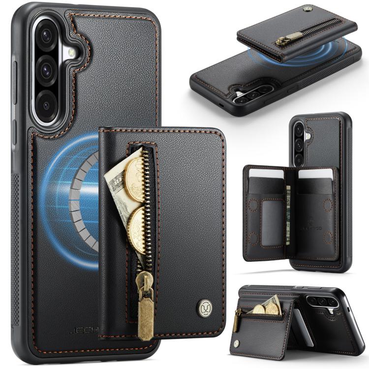 JEEHOOD J12 Esclusiva custodia per telefono con cerniera, protezione RFID e MagSafe, porta carte., For Samsung Galaxy A57 5G, For Galaxy A27 5G, For Samsung Galaxy A56 5G, For Samsung Galaxy A36 5G