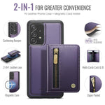 JEEHOOD J12 Esclusiva custodia per telefono con cerniera, protezione RFID e MagSafe, porta carte., For Samsung Galaxy A53 5G, For Samsung Galaxy A33 5G, For Samsung Galaxy A52 4G / 5G / A52s 5G, For Samsung Galaxy A51 4G