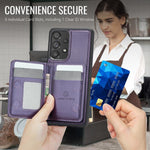 JEEHOOD J12 Esclusiva custodia per telefono con cerniera, protezione RFID e MagSafe, porta carte., For Samsung Galaxy A53 5G, For Samsung Galaxy A33 5G, For Samsung Galaxy A52 4G / 5G / A52s 5G, For Samsung Galaxy A51 4G