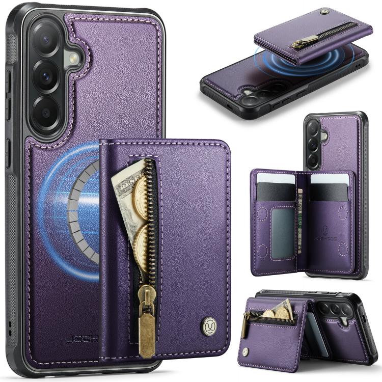 JEEHOOD J12 Esclusiva custodia per telefono con cerniera, protezione RFID e MagSafe, porta carte., For Samsung Galaxy A57 5G, For Galaxy A27 5G, For Samsung Galaxy A56 5G, For Samsung Galaxy A36 5G
