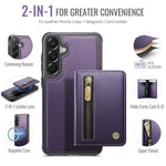 JEEHOOD J12 Esclusiva custodia per telefono con cerniera, protezione RFID e MagSafe, porta carte., For Samsung Galaxy A57 5G, For Galaxy A27 5G, For Samsung Galaxy A56 5G, For Samsung Galaxy A36 5G
