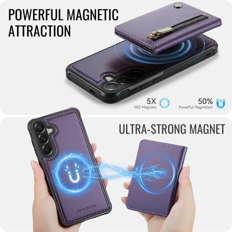 JEEHOOD J12 Esclusiva custodia per telefono con cerniera, protezione RFID e MagSafe, porta carte., For Samsung Galaxy A57 5G, For Galaxy A27 5G, For Samsung Galaxy A56 5G, For Samsung Galaxy A36 5G