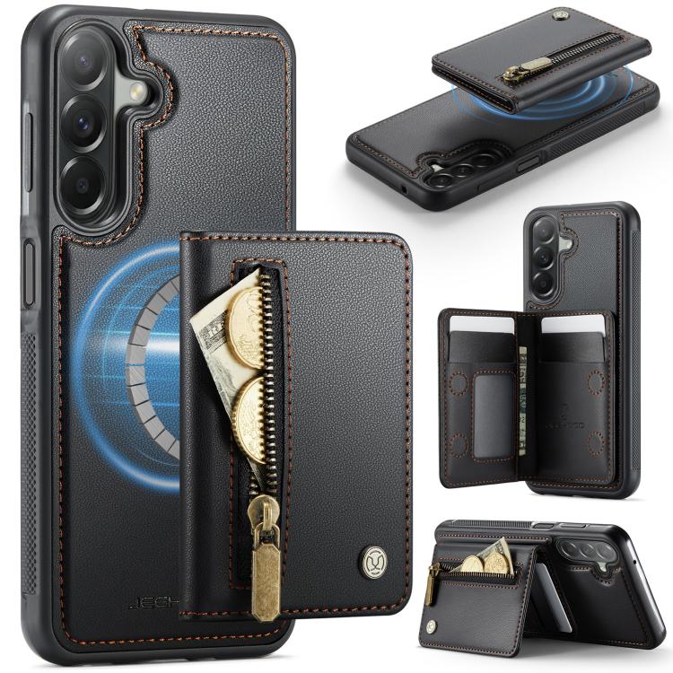 JEEHOOD J12 Esclusiva custodia per telefono con cerniera, protezione RFID e MagSafe, porta carte., For Samsung Galaxy A57 5G, For Galaxy A27 5G, For Samsung Galaxy A56 5G, For Samsung Galaxy A36 5G
