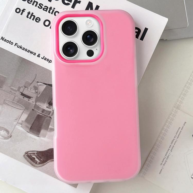 Custodia per telefono ibrida in PC e TPU con finitura opaca color gelatina, For iPhone 16 Pro Max, For iPhone 16 Pro