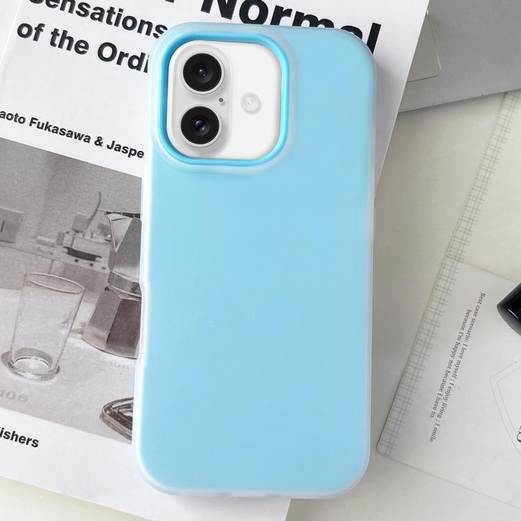 Custodia per telefono ibrida in PC e TPU con finitura opaca color gelatina, For iPhone 16 Plus, For iPhone 16