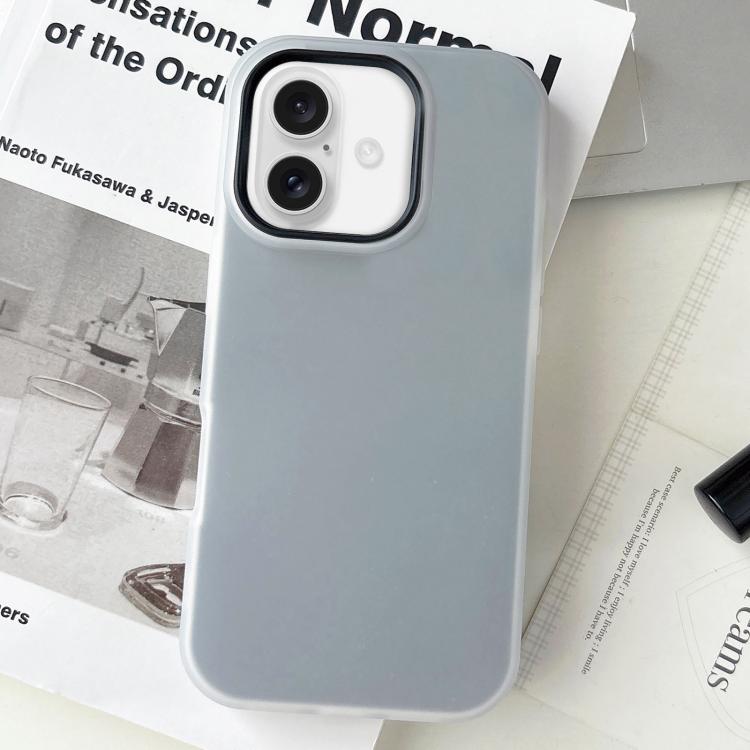 Custodia per telefono ibrida in PC e TPU con finitura opaca color gelatina, For iPhone 16 Plus, For iPhone 16