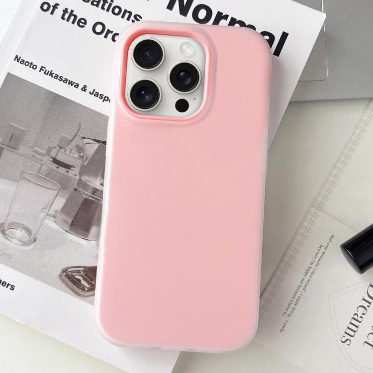 Custodia per telefono ibrida in PC e TPU con finitura opaca color gelatina, For iPhone 15 Pro Max, For iPhone 15 Pro