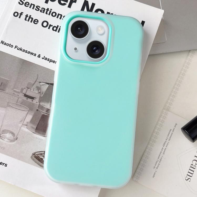 Custodia per telefono ibrida in PC e TPU con finitura opaca color gelatina, For iPhone 15 Plus, For iPhone 15