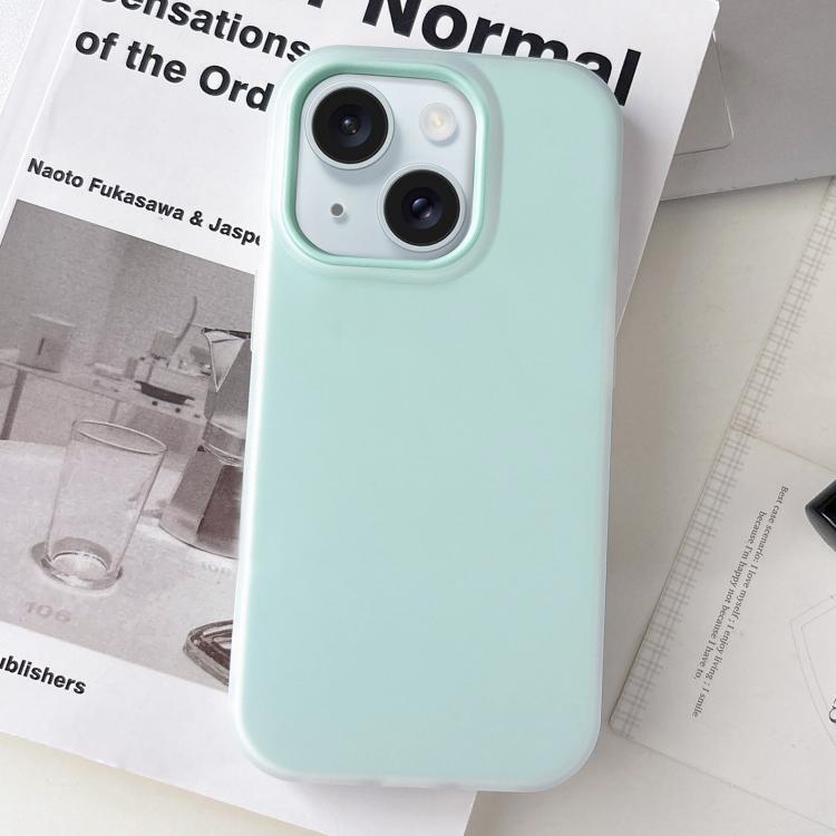 Custodia per telefono ibrida in PC e TPU con finitura opaca color gelatina, For iPhone 15 Plus, For iPhone 15