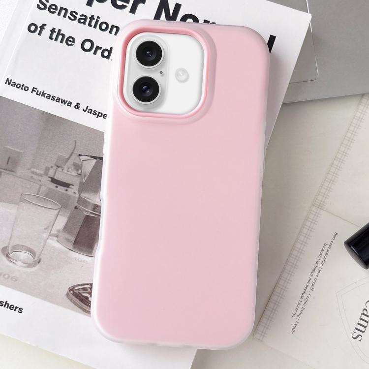 Custodia per telefono ibrida in PC e TPU con finitura opaca color gelatina, For iPhone 16 Plus, For iPhone 16