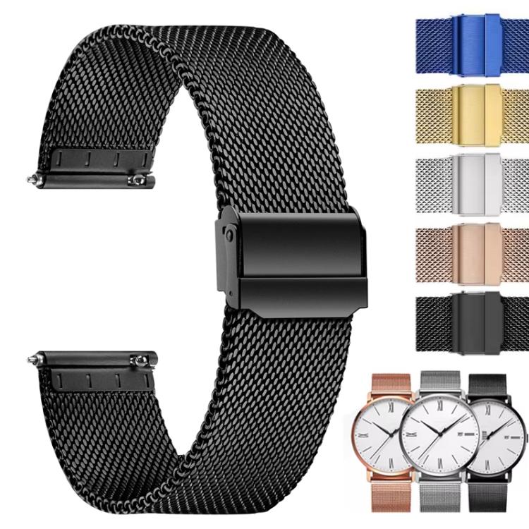 Cinturino per orologio in acciaio inossidabile con fibbia milanese., 18mm, 19mm, 20mm, 21mm